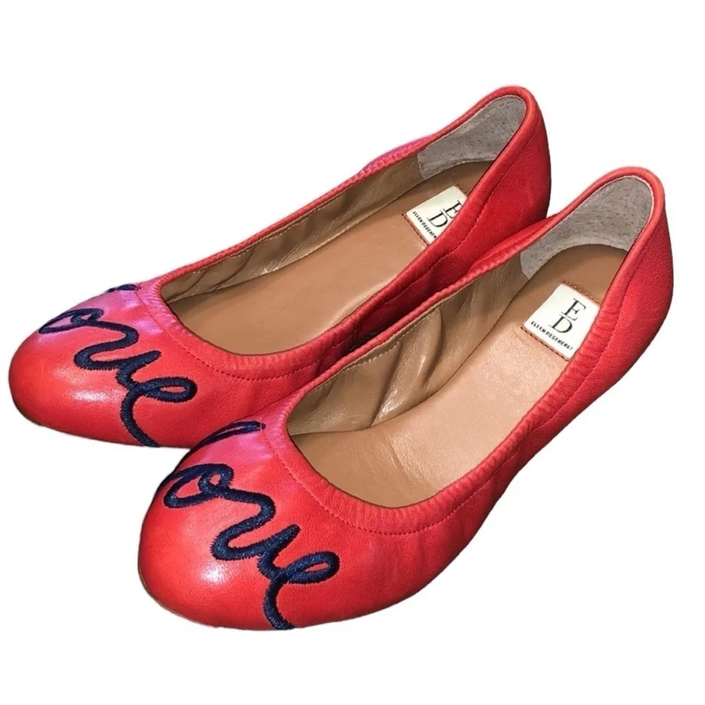 ❄️ ED by Ellen Degeneres | Langley Ballet Flat Vegan Salsa Red Girls Vario…